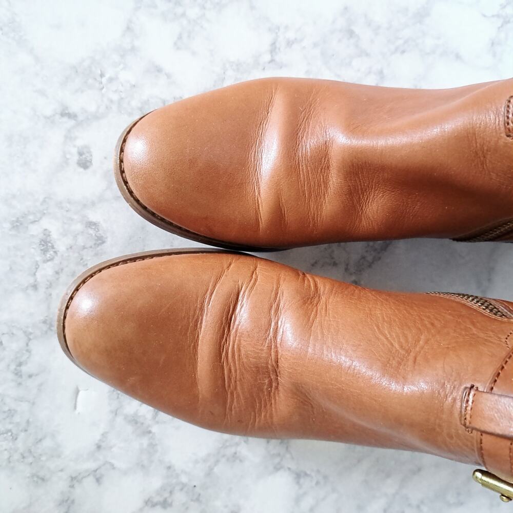 COACH Micha Leather Tall Riding Boots Size 7 Cinnamon Brown - Picture 7 of 11